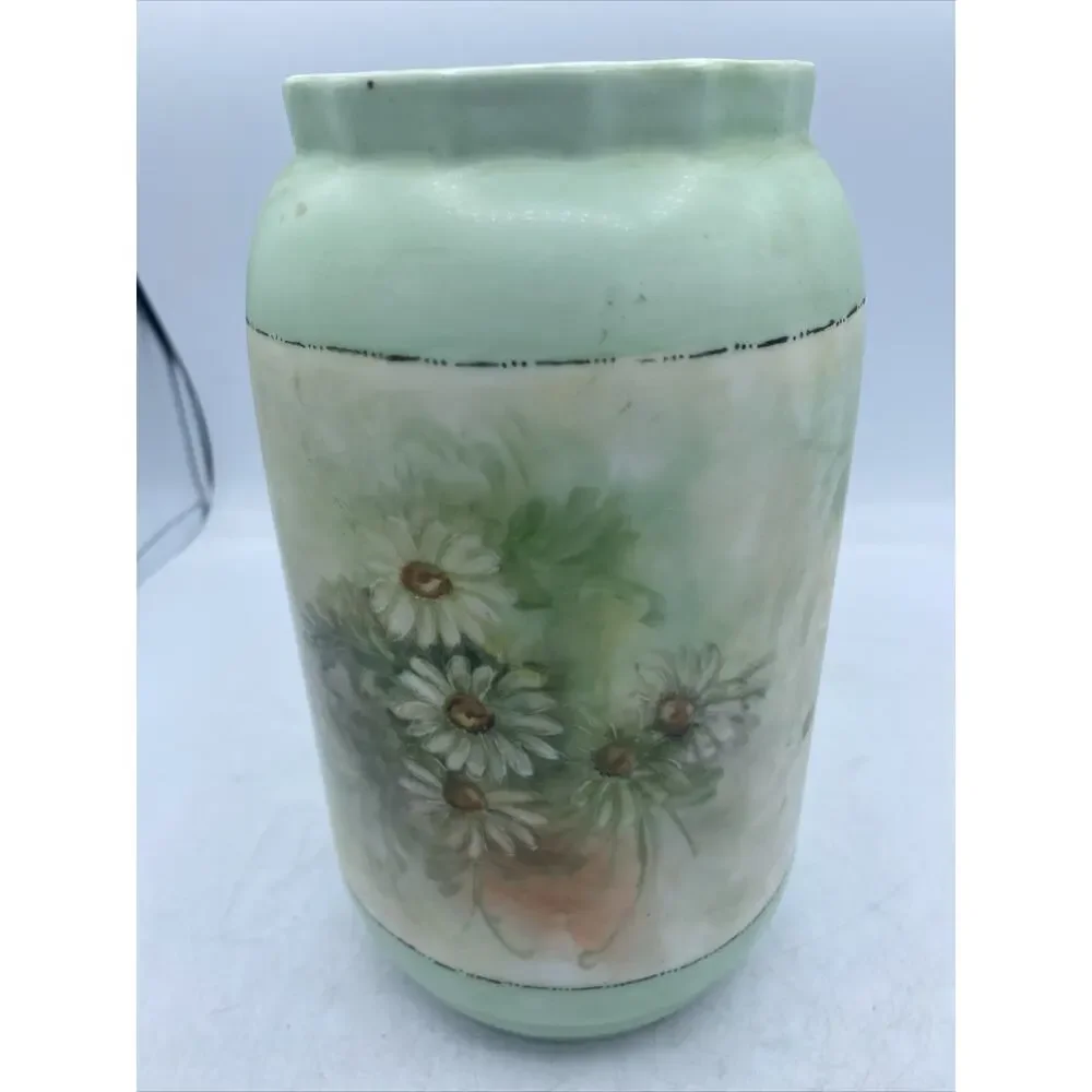 Antique Bavarian Schonwald AG Hand Painted porcelain Vase. Daisy Motif-Signed